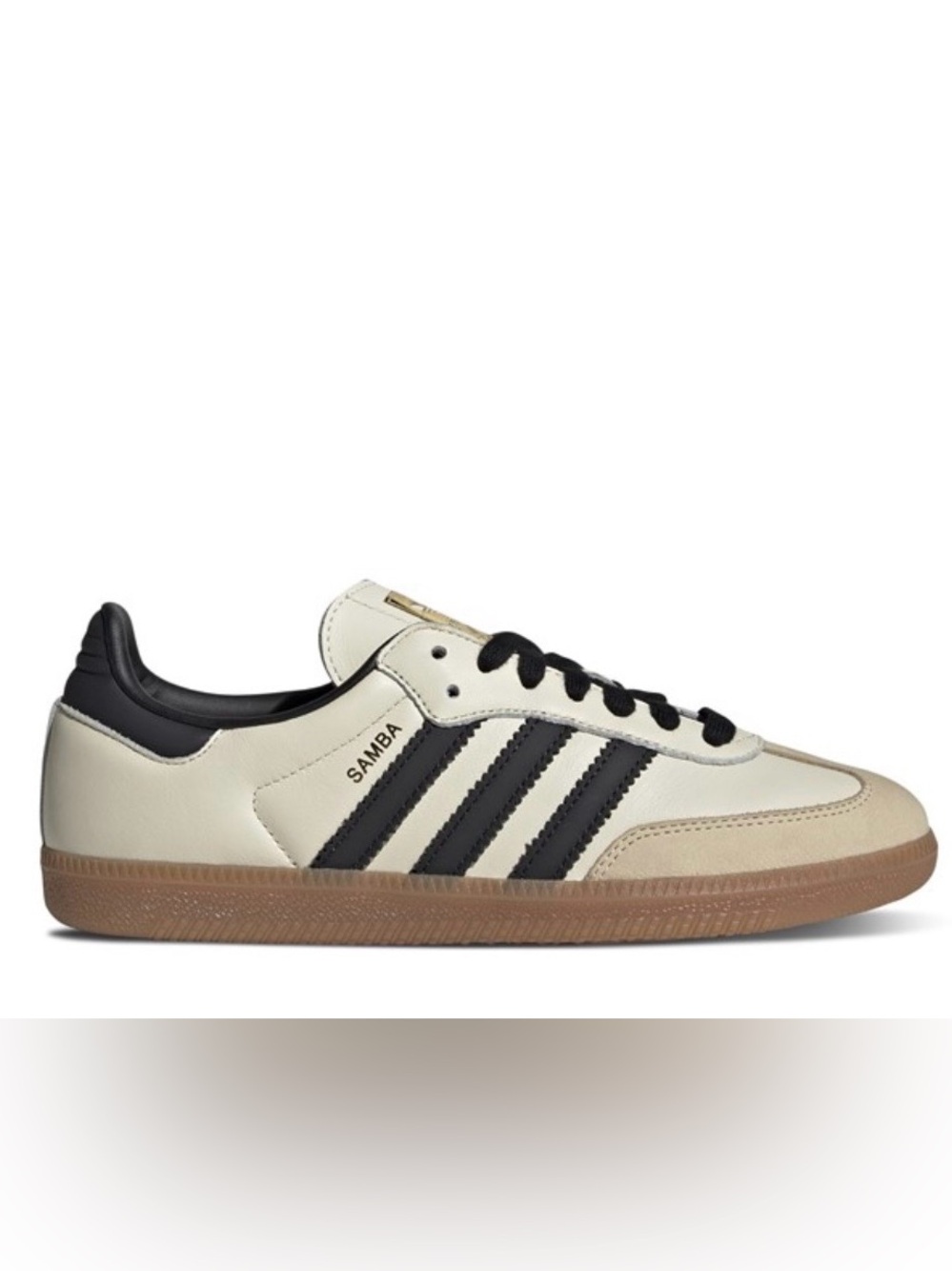 adidas Samba unisex Cream and Black Leather Sneakers with Gum Sole